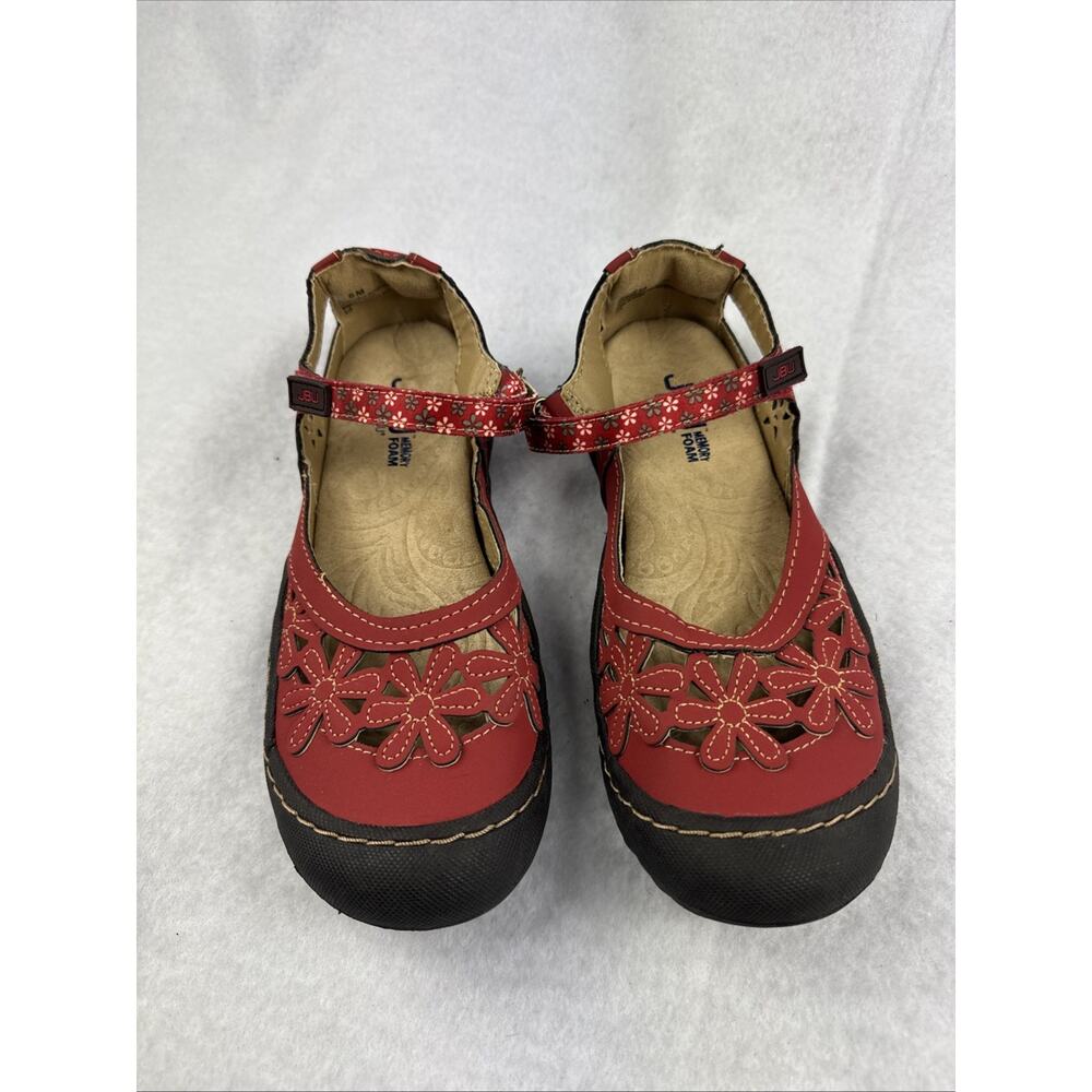 JBU Jambu Mary Jane Wildflower Leather Sandals Women's Size 6 M Pre-owned GC